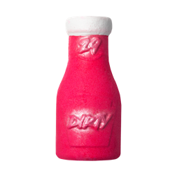 Dirty. A hot pink coloured bubble bottle with a white wax 'lid'. The number 29 is embossed below the lid and the word 'DIRTY'.