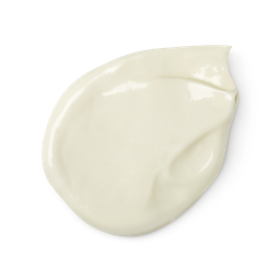 A swatch of cream coloured Dream Cream body lotion.