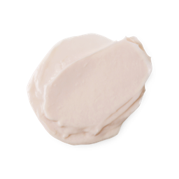 A swatch of smooth, pale pink hand cream, Helping Hands.