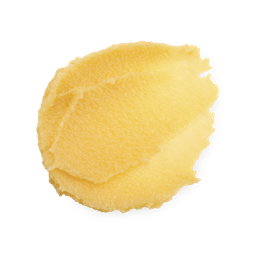 A swatch of thick, rich yellow, slightly textured Honey Trap lip balm.