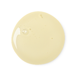 A sample of glossy, pale yellow, almost translucent in appearance, Rehab shampoo.